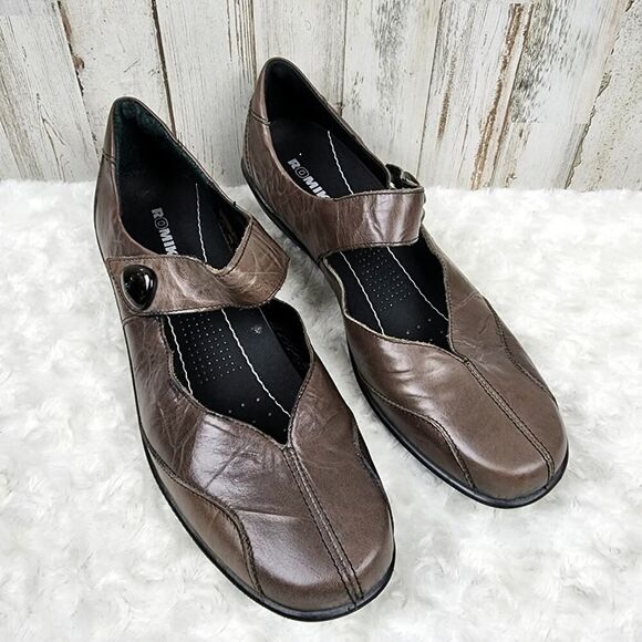 Shoes - Romika Leather Mary Jane Shoes Brown Size 10